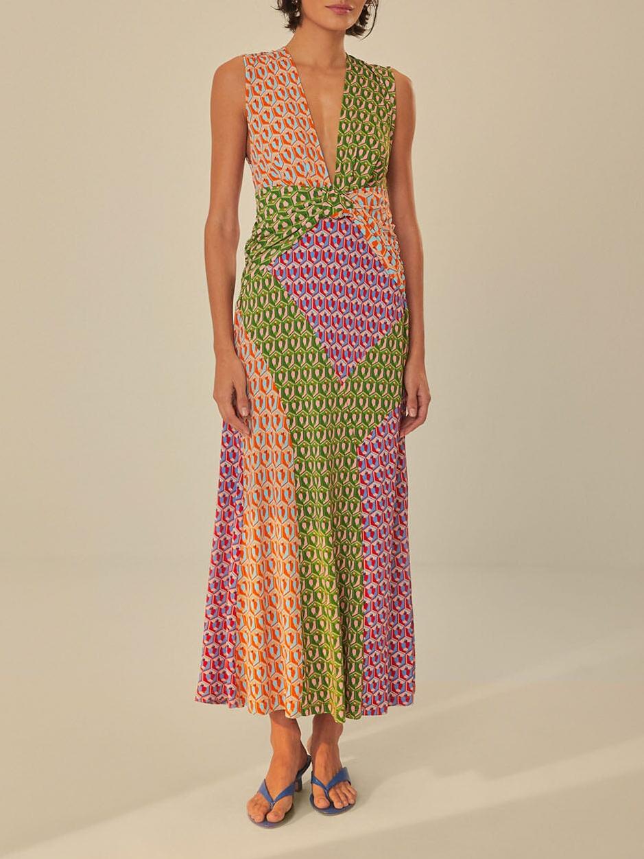 Mixed Cashew Knot Maxi Dress