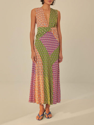 Mixed Cashew Knot Maxi Dress