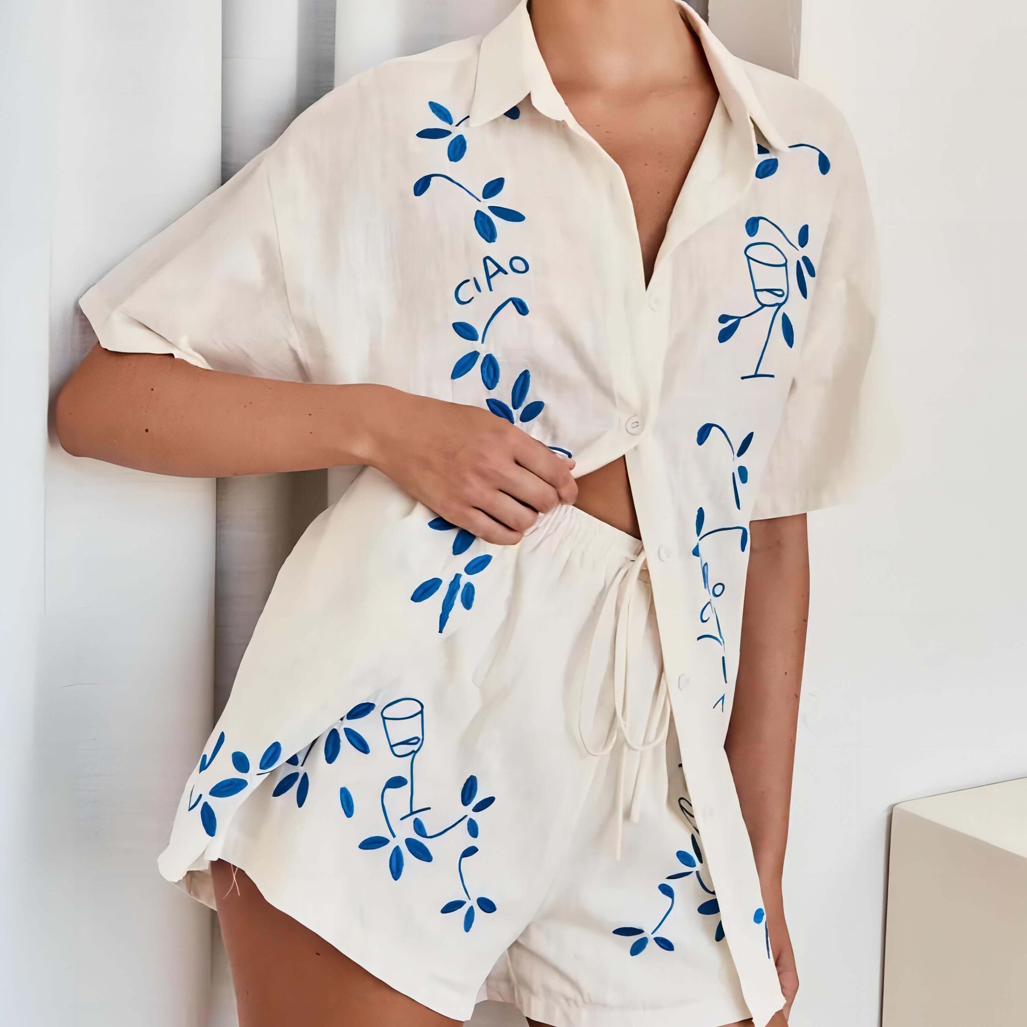 Loose Elasticated Shorts-Set