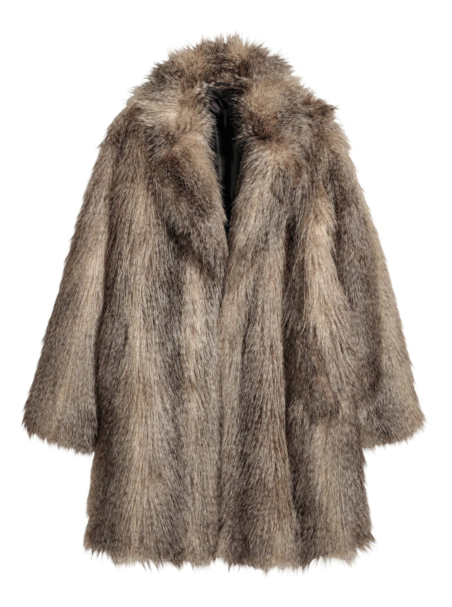 Grey Faux Fur Oversized Coat