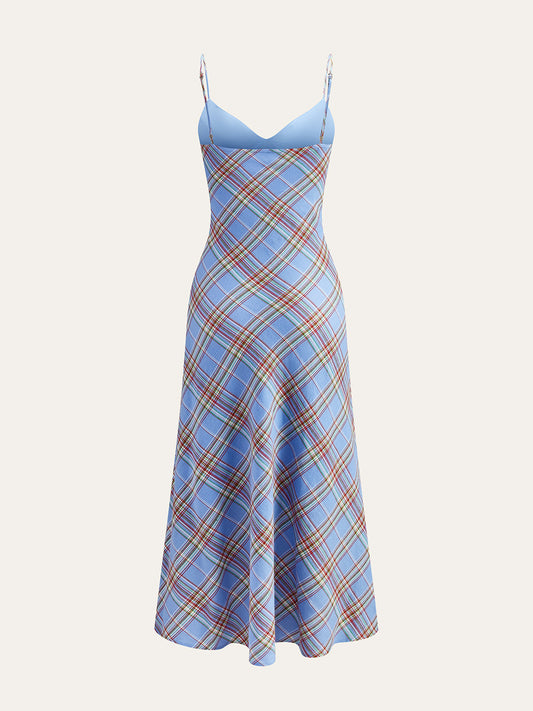 Plaid Bow Front Cami Dress