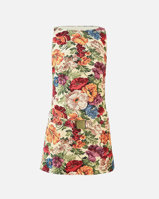 Party Vintage Floral Vest Mini Dress